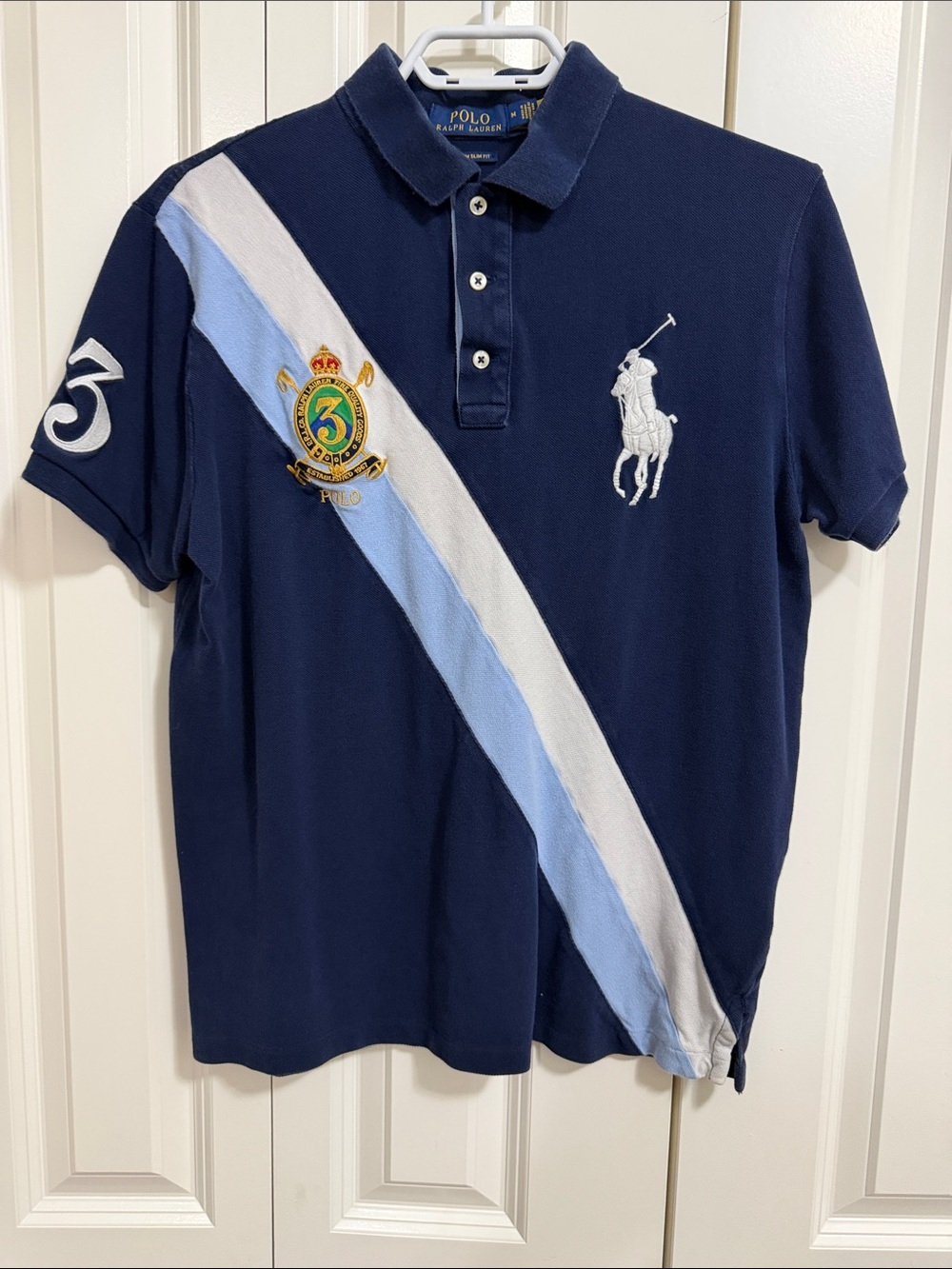 Polo Ralph Lauren Custom Slim Fit Big Pony Crest Polo Shirt Navy – Size M
